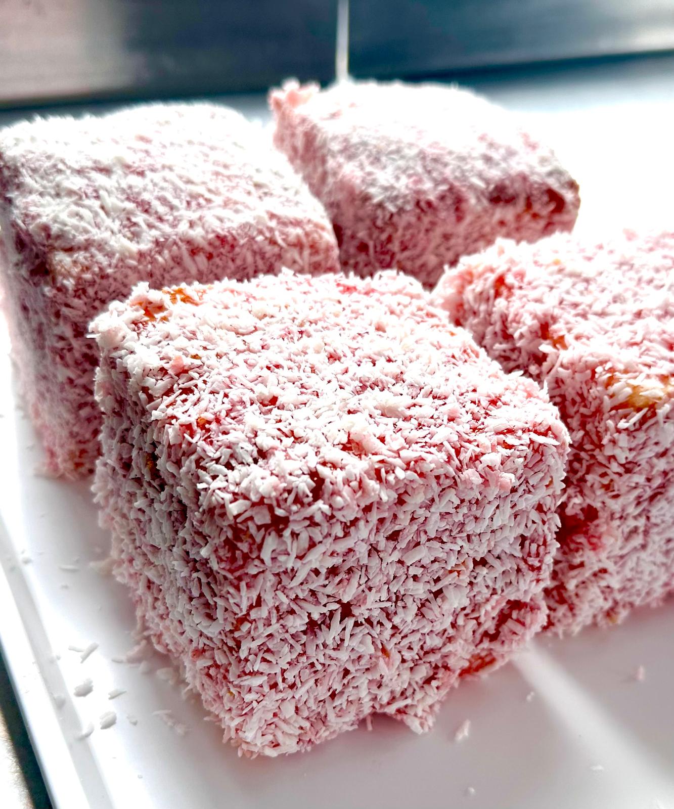 Giant Coconut & Jam Square